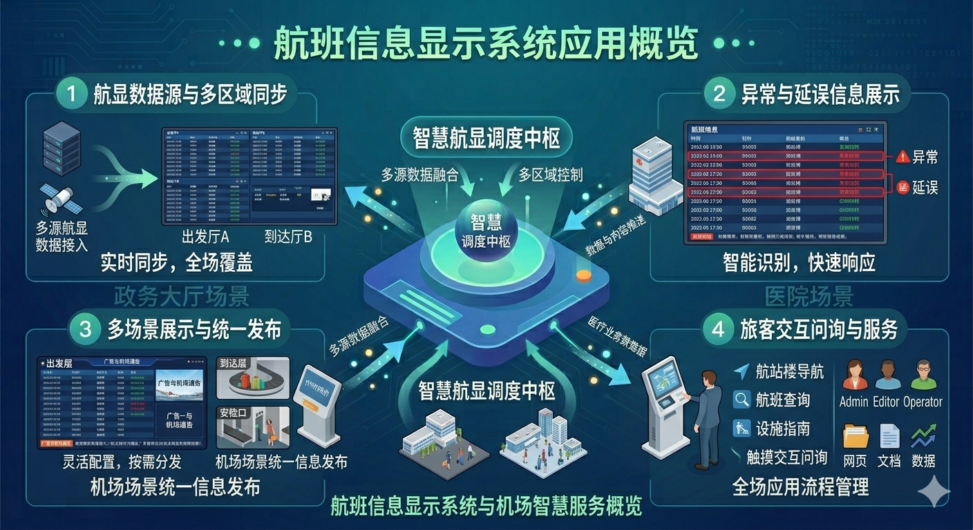 航班信息显示系统界面示意